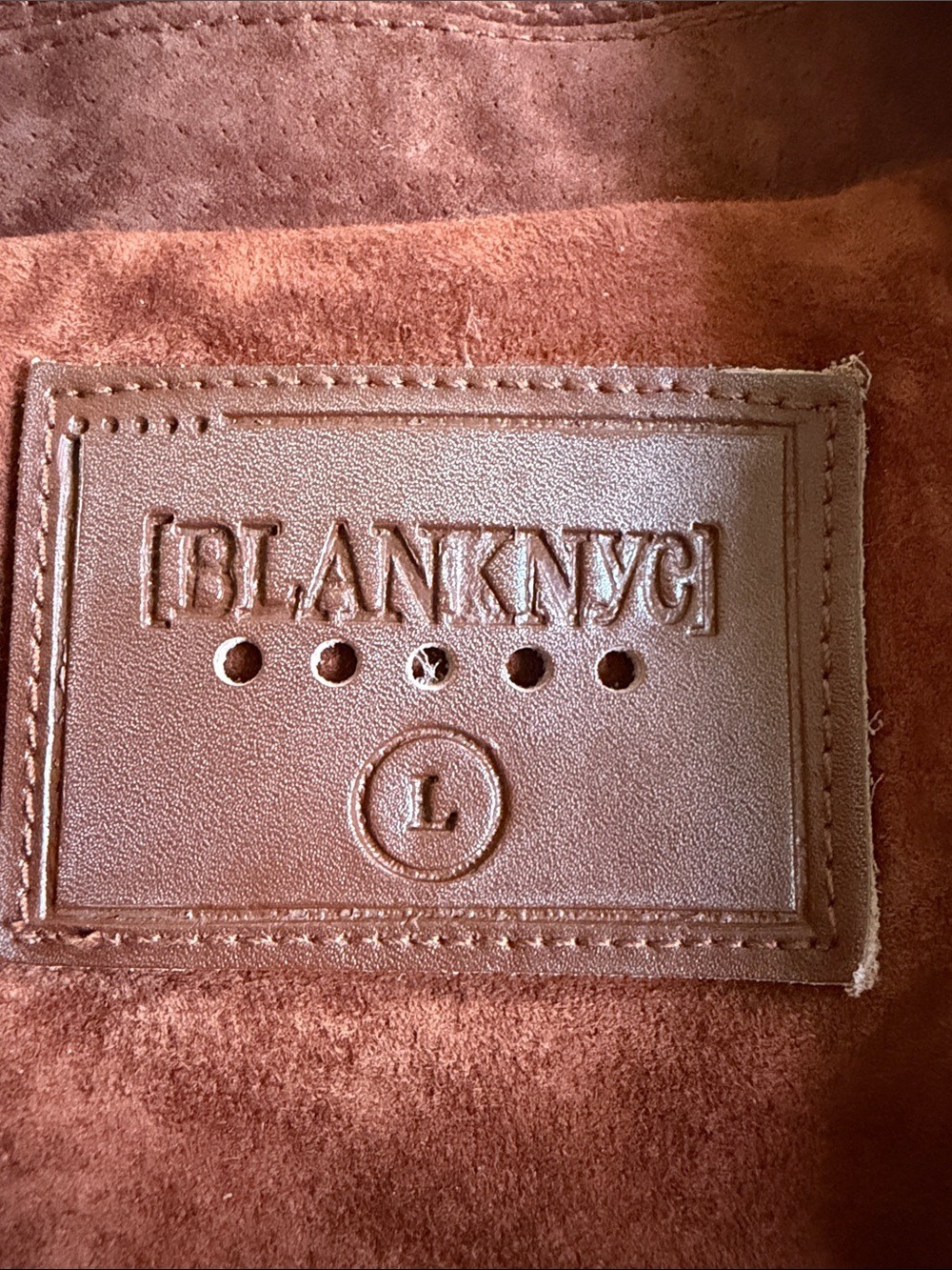 BLANKNYC Suede Moto Jacket Rust Brown Large - Picture 6 of 16